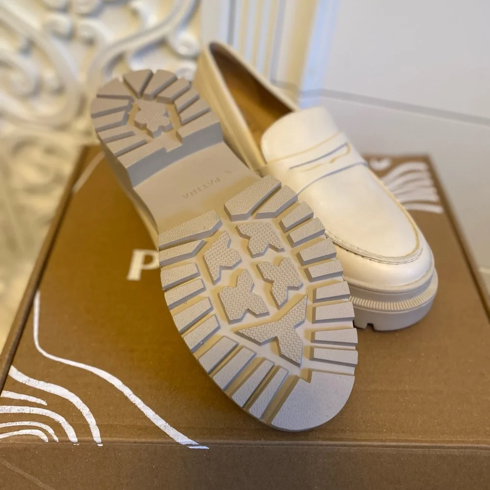NEW Patina Zoe Chunky Loafers in Bone /  Portland Leather Goods